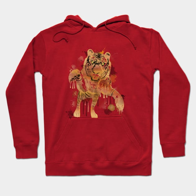 Tiger Splash! Hoodie by Ancello